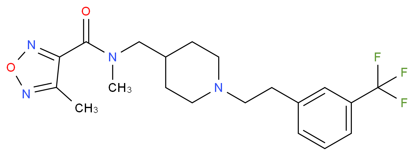 N,4-dimethyl-N-[(1-{2-[3-(trifluoromethyl)phenyl]ethyl}-4-piperidinyl)methyl]-1,2,5-oxadiazole-3-carboxamide_Molecular_structure_CAS_)