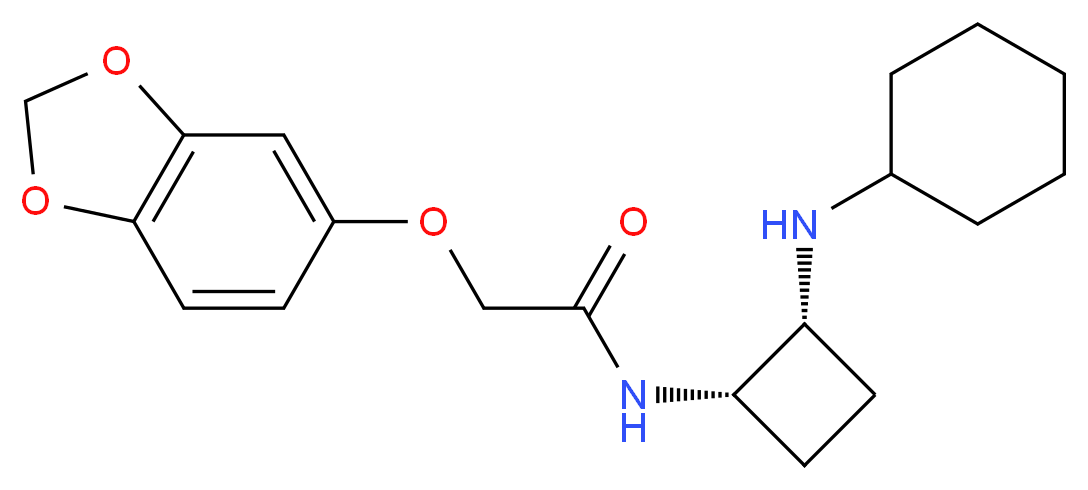 2-(1,3-benzodioxol-5-yloxy)-N-[(1S*,2R*)-2-(cyclohexylamino)cyclobutyl]acetamide_Molecular_structure_CAS_)