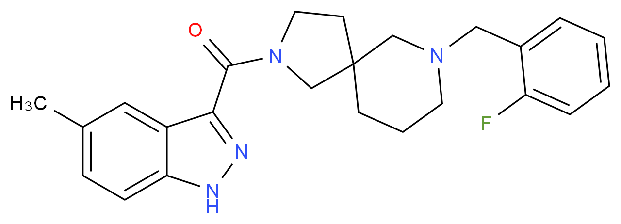 7-(2-fluorobenzyl)-2-[(5-methyl-1H-indazol-3-yl)carbonyl]-2,7-diazaspiro[4.5]decane_Molecular_structure_CAS_)