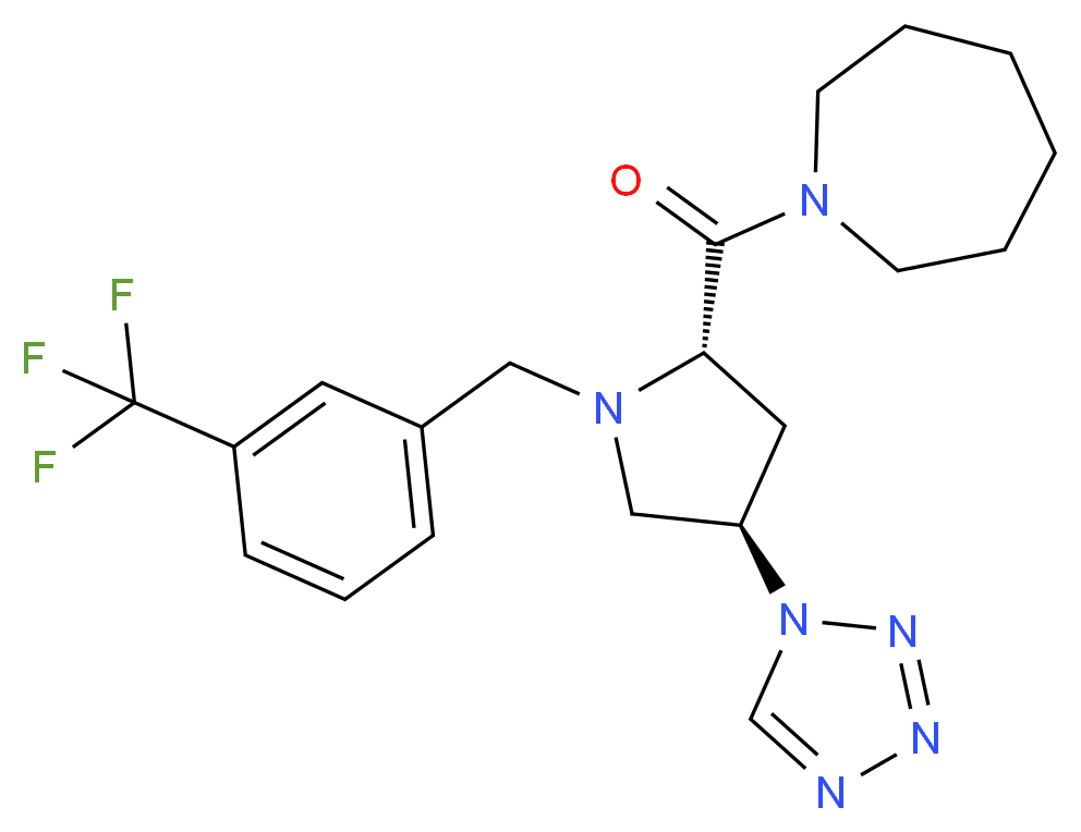 1-{(4R)-4-(1H-tetrazol-1-yl)-1-[3-(trifluoromethyl)benzyl]-L-prolyl}azepane_Molecular_structure_CAS_)