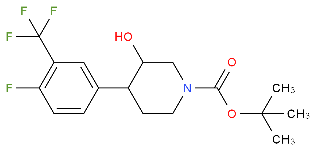 tert-butyl 4-[4-fluoro-3-(trifluoromethyl)phenyl]-3-hydroxypiperidine-1-carboxylate_Molecular_structure_CAS_)