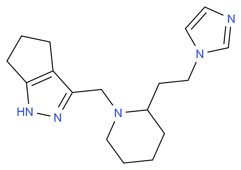 3-({2-[2-(1H-imidazol-1-yl)ethyl]-1-piperidinyl}methyl)-1,4,5,6-tetrahydrocyclopenta[c]pyrazole_Molecular_structure_CAS_)