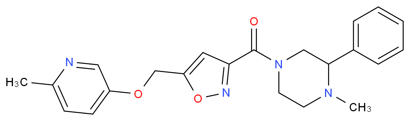 1-methyl-4-[(5-{[(6-methyl-3-pyridinyl)oxy]methyl}-3-isoxazolyl)carbonyl]-2-phenylpiperazine_Molecular_structure_CAS_)