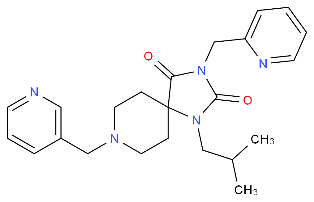 1-isobutyl-3-(2-pyridinylmethyl)-8-(3-pyridinylmethyl)-1,3,8-triazaspiro[4.5]decane-2,4-dione_Molecular_structure_CAS_)