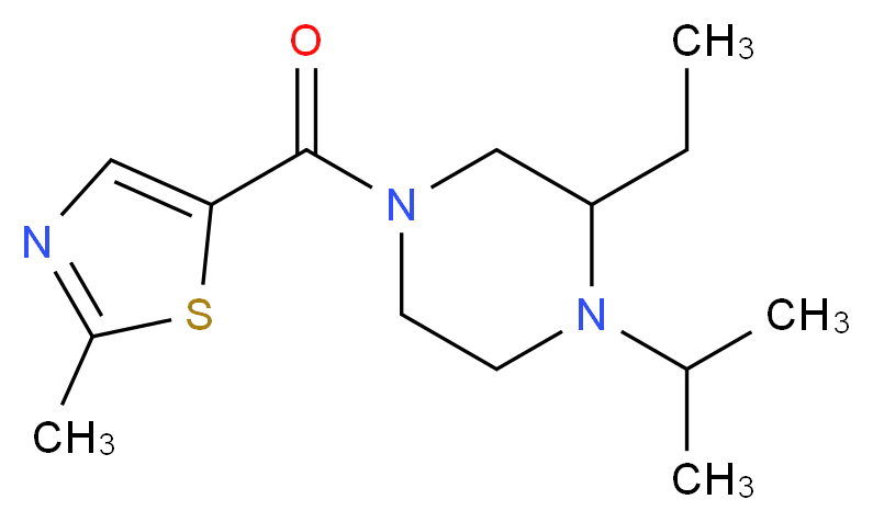 2-ethyl-1-isopropyl-4-[(2-methyl-1,3-thiazol-5-yl)carbonyl]piperazine_Molecular_structure_CAS_)