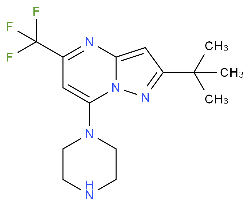 2-tert-Butyl-7-piperazino-5-(trifluoromethyl)pyrazolo[1,5-a]pyrimidine 97%_Molecular_structure_CAS_)
