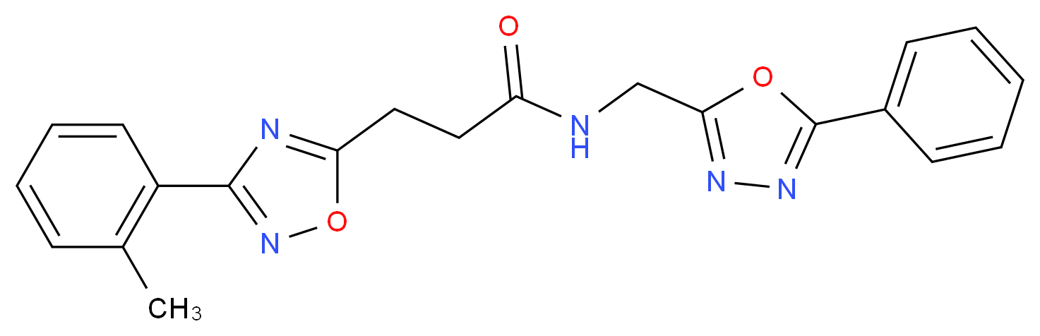 3-[3-(2-methylphenyl)-1,2,4-oxadiazol-5-yl]-N-[(5-phenyl-1,3,4-oxadiazol-2-yl)methyl]propanamide_Molecular_structure_CAS_)
