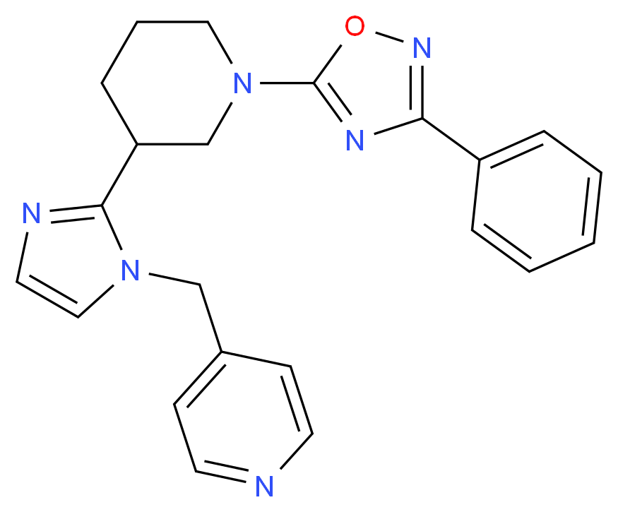 4-({2-[1-(3-phenyl-1,2,4-oxadiazol-5-yl)piperidin-3-yl]-1H-imidazol-1-yl}methyl)pyridine_Molecular_structure_CAS_)