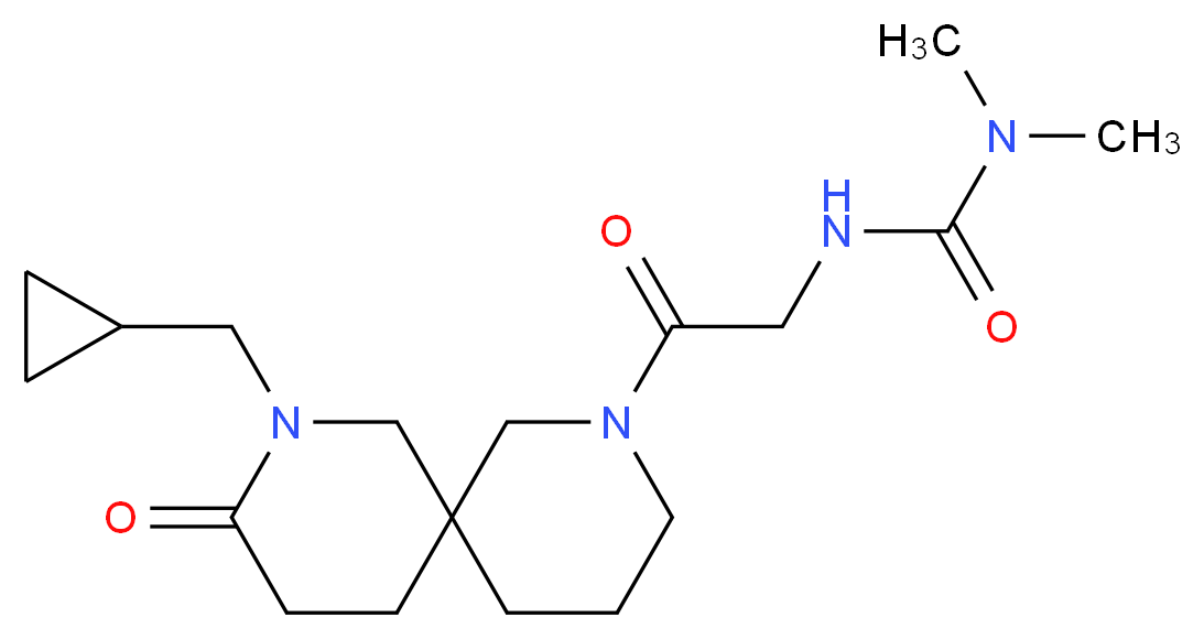 N'-{2-[8-(cyclopropylmethyl)-9-oxo-2,8-diazaspiro[5.5]undec-2-yl]-2-oxoethyl}-N,N-dimethylurea (non-preferred name)_Molecular_structure_CAS_)