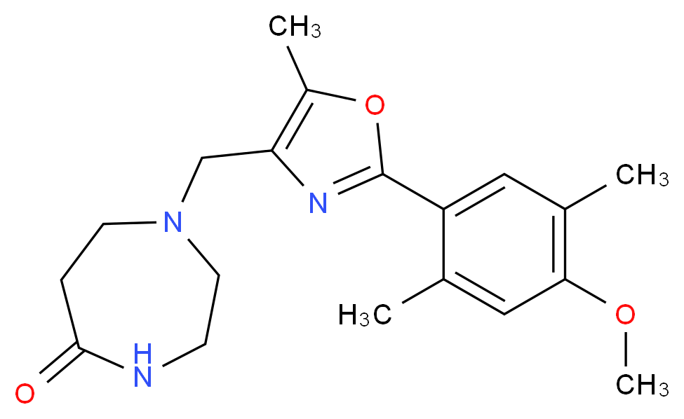 1-{[2-(4-methoxy-2,5-dimethylphenyl)-5-methyl-1,3-oxazol-4-yl]methyl}-1,4-diazepan-5-one_Molecular_structure_CAS_)