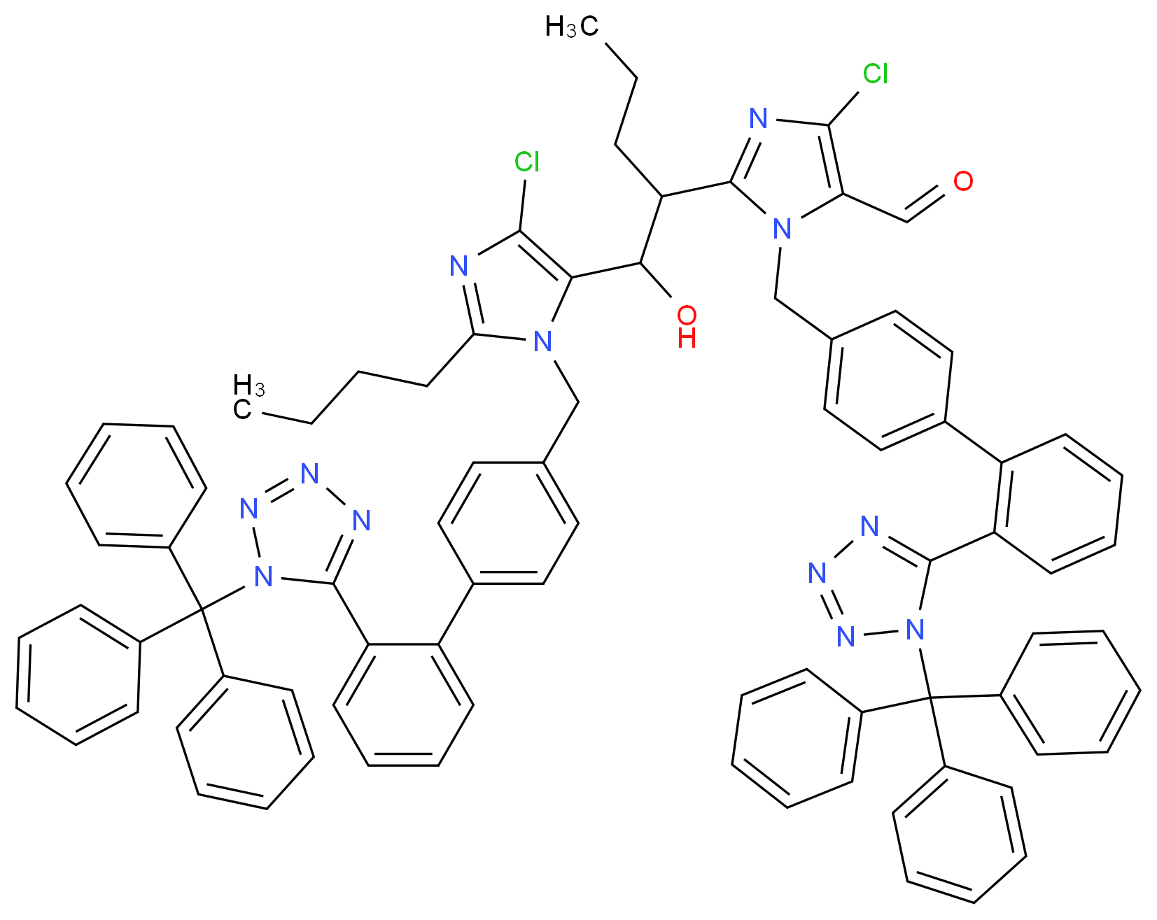 5-Deshydroxy-5-formyl N,N'-Ditrityl Losartan α-Butyl-losartan Aldehyde Adduct _Molecular_structure_CAS_1246817-19-5)