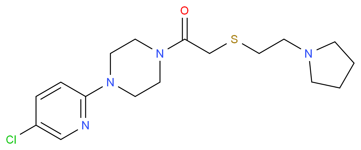 1-(5-chloro-2-pyridinyl)-4-({[2-(1-pyrrolidinyl)ethyl]thio}acetyl)piperazine_Molecular_structure_CAS_)