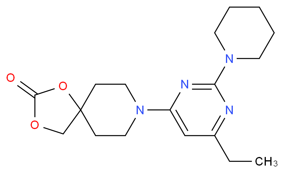 8-(6-ethyl-2-piperidin-1-ylpyrimidin-4-yl)-1,3-dioxa-8-azaspiro[4.5]decan-2-one_Molecular_structure_CAS_)