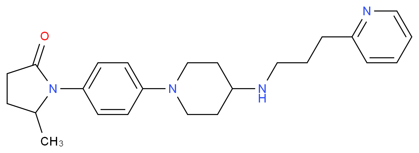 5-methyl-1-[4-(4-{[3-(2-pyridinyl)propyl]amino}-1-piperidinyl)phenyl]-2-pyrrolidinone_Molecular_structure_CAS_)