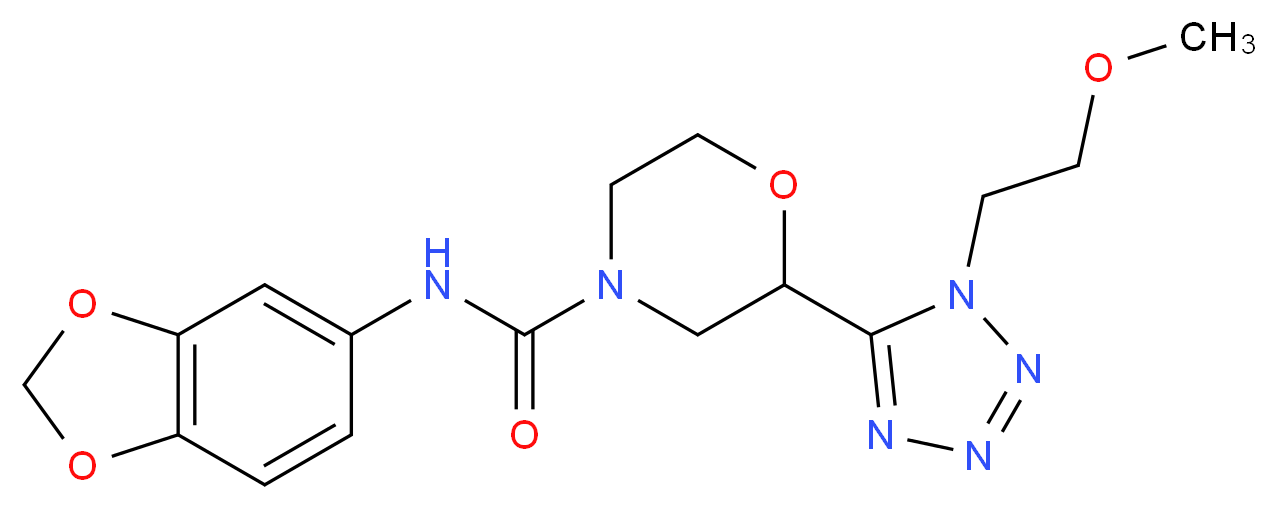 N-1,3-benzodioxol-5-yl-2-[1-(2-methoxyethyl)-1H-tetrazol-5-yl]morpholine-4-carboxamide_Molecular_structure_CAS_)