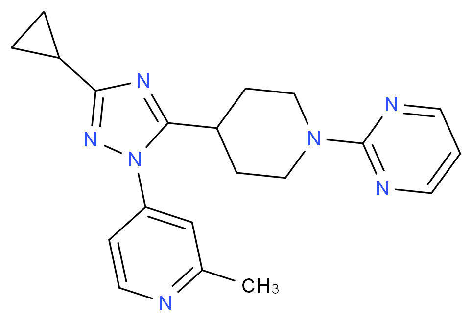 2-{4-[3-cyclopropyl-1-(2-methylpyridin-4-yl)-1H-1,2,4-triazol-5-yl]piperidin-1-yl}pyrimidine_Molecular_structure_CAS_)