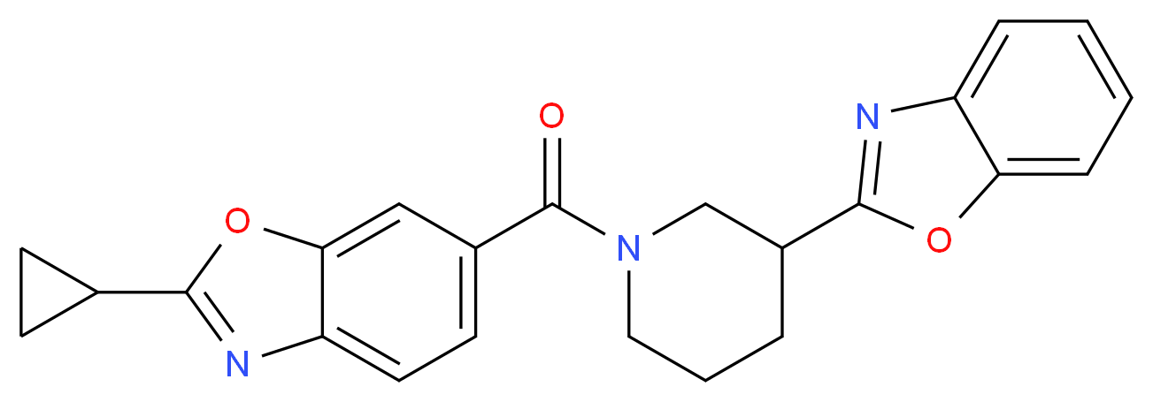 6-{[3-(1,3-benzoxazol-2-yl)-1-piperidinyl]carbonyl}-2-cyclopropyl-1,3-benzoxazole_Molecular_structure_CAS_)