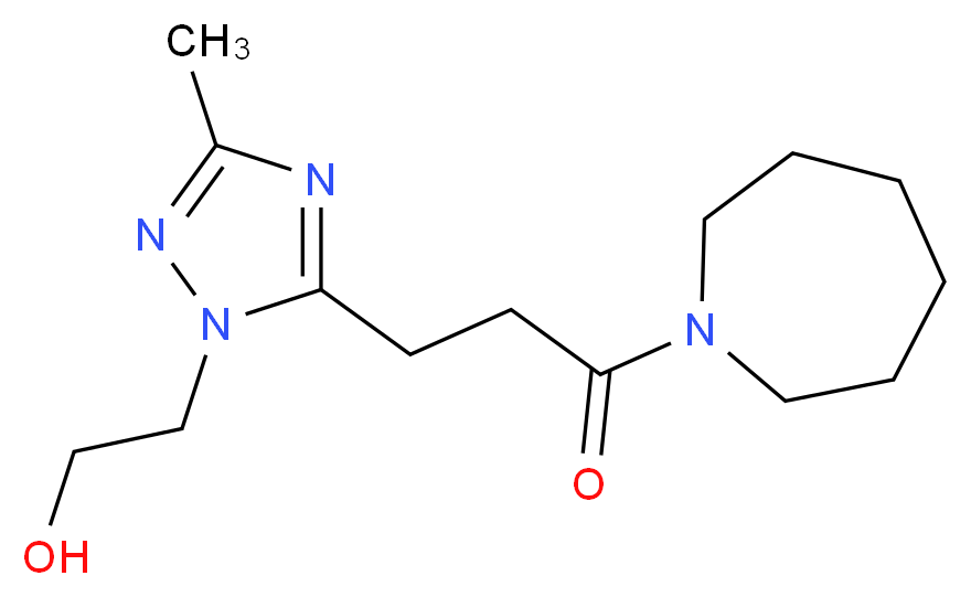 2-[5-(3-azepan-1-yl-3-oxopropyl)-3-methyl-1H-1,2,4-triazol-1-yl]ethanol_Molecular_structure_CAS_)