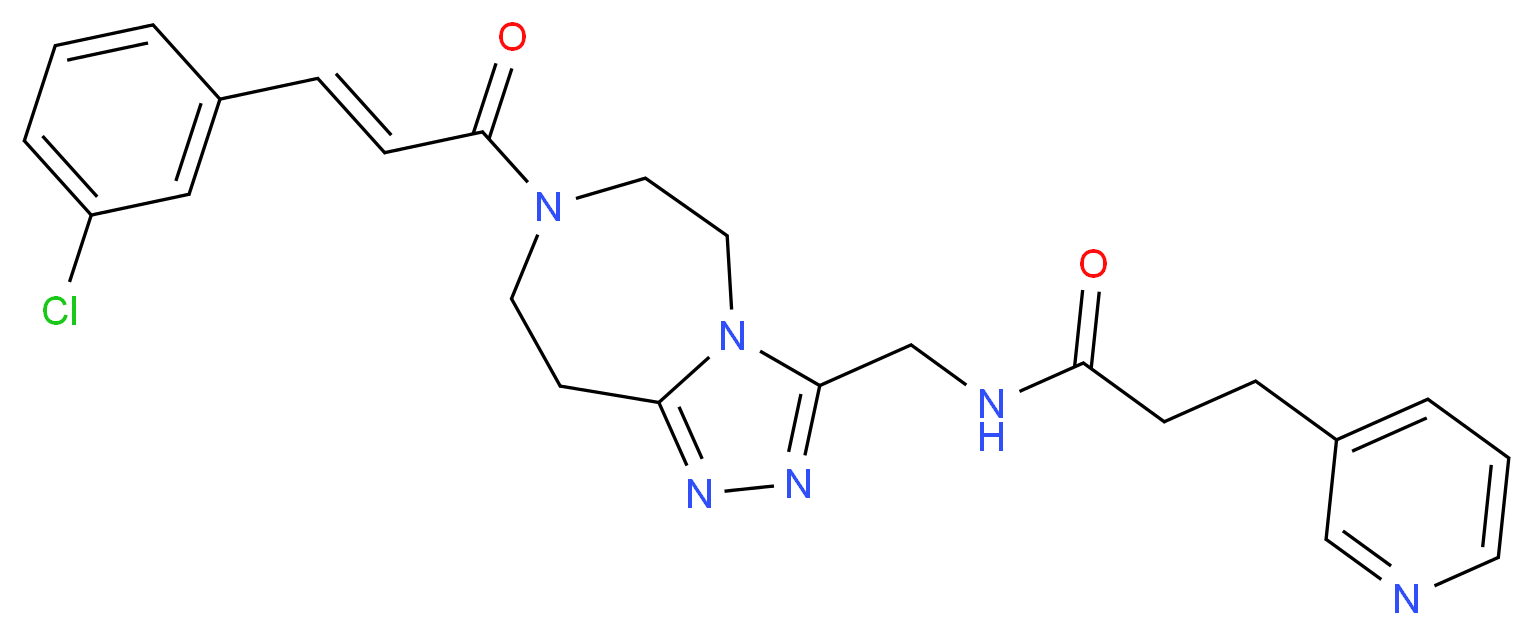 N-({7-[(2E)-3-(3-chlorophenyl)-2-propenoyl]-6,7,8,9-tetrahydro-5H-[1,2,4]triazolo[4,3-d][1,4]diazepin-3-yl}methyl)-3-(3-pyridinyl)propanamide_Molecular_structure_CAS_)