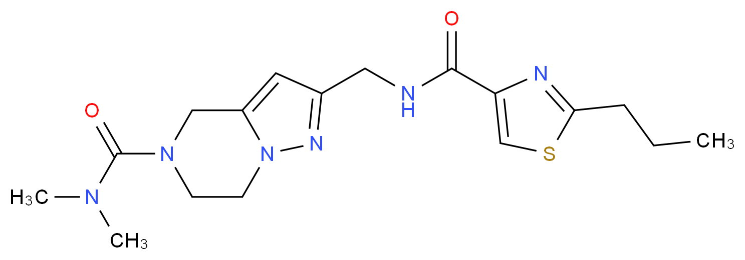 N,N-dimethyl-2-({[(2-propyl-1,3-thiazol-4-yl)carbonyl]amino}methyl)-6,7-dihydropyrazolo[1,5-a]pyrazine-5(4H)-carboxamide_Molecular_structure_CAS_)