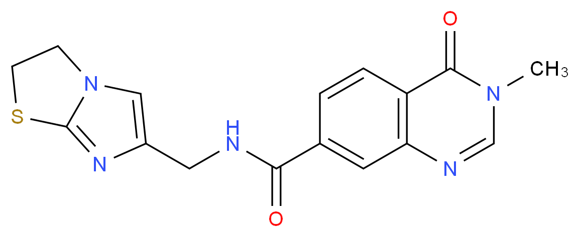 N-(2,3-dihydroimidazo[2,1-b][1,3]thiazol-6-ylmethyl)-3-methyl-4-oxo-3,4-dihydroquinazoline-7-carboxamide_Molecular_structure_CAS_)