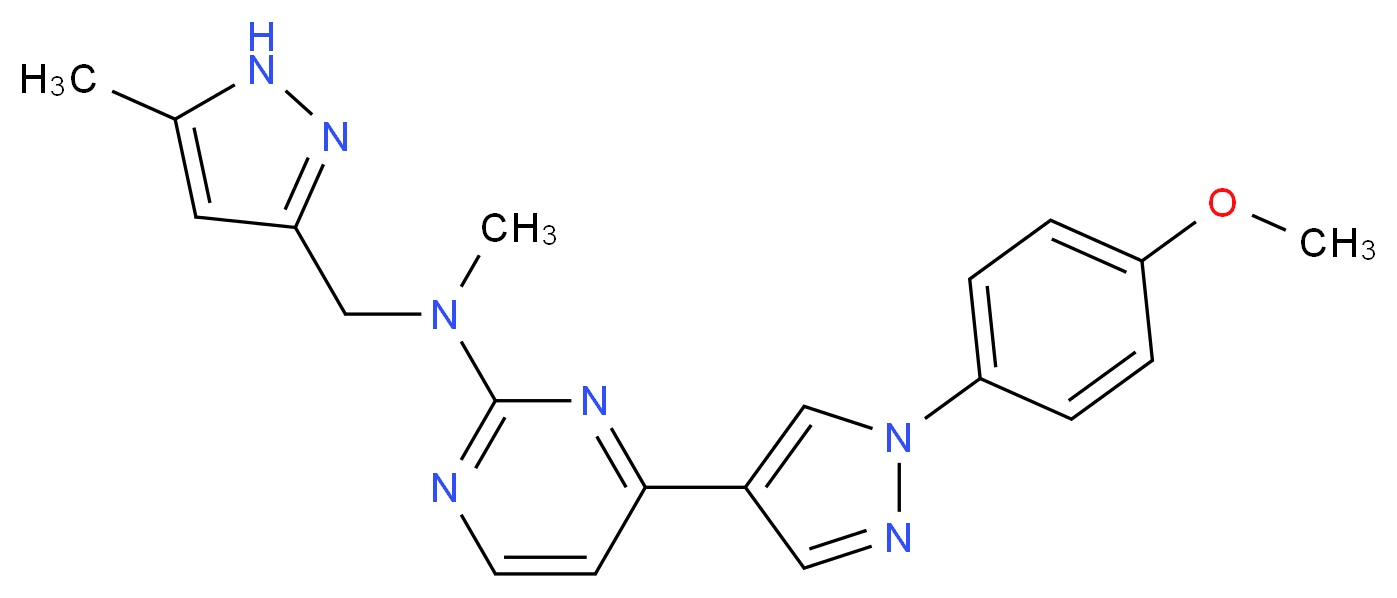4-[1-(4-methoxyphenyl)-1H-pyrazol-4-yl]-N-methyl-N-[(5-methyl-1H-pyrazol-3-yl)methyl]pyrimidin-2-amine_Molecular_structure_CAS_)