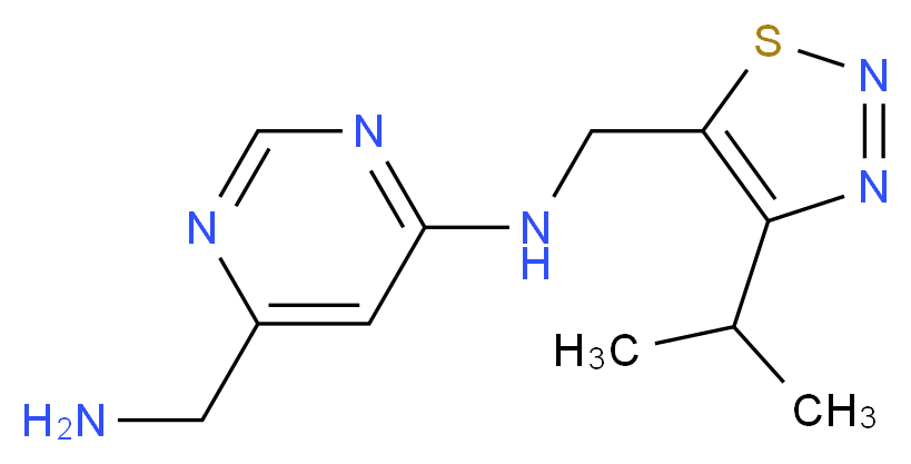 6-(aminomethyl)-N-[(4-isopropyl-1,2,3-thiadiazol-5-yl)methyl]pyrimidin-4-amine_Molecular_structure_CAS_)