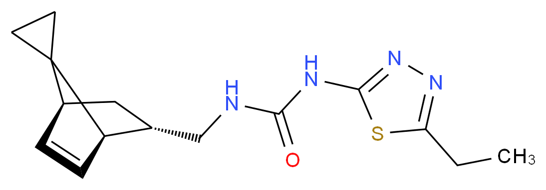 N-(5-ethyl-1,3,4-thiadiazol-2-yl)-N'-[(1R*,2S*,4S*)-spiro[bicyclo[2.2.1]heptane-7,1'-cyclopropane]-5-en-2-ylmethyl]urea_Molecular_structure_CAS_)