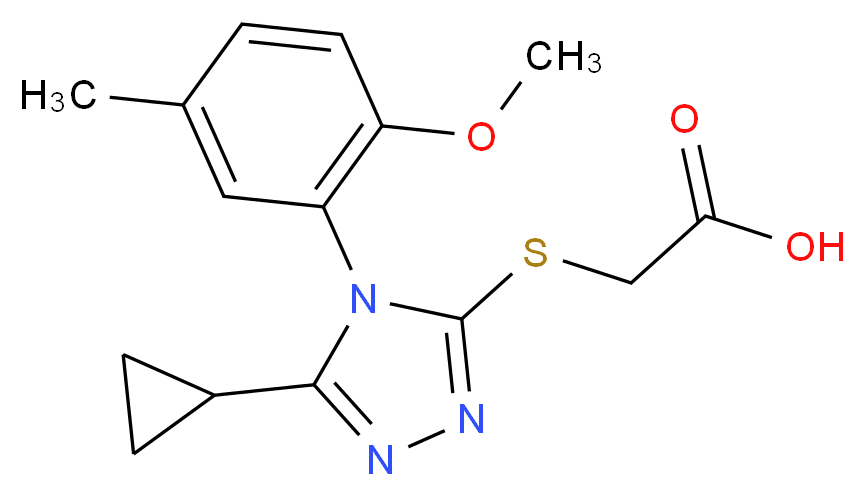 {[5-cyclopropyl-4-(2-methoxy-5-methylphenyl)-4H-1,2,4-triazol-3-yl]thio}acetic acid_Molecular_structure_CAS_)