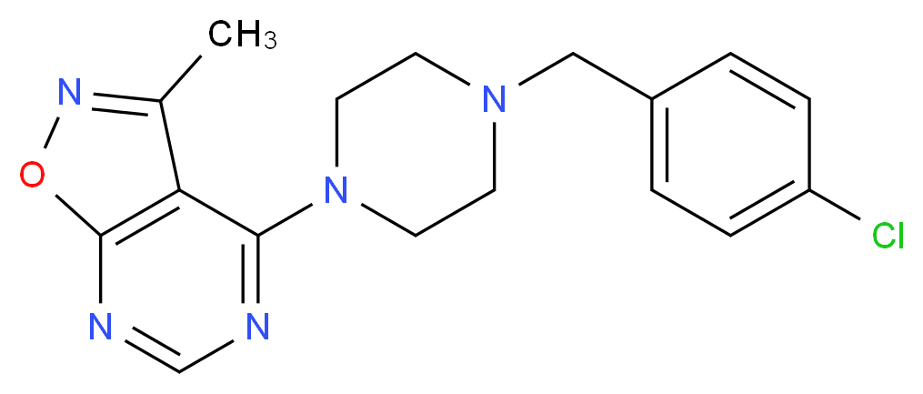 4-[4-(4-chlorobenzyl)-1-piperazinyl]-3-methylisoxazolo[5,4-d]pyrimidine_Molecular_structure_CAS_)