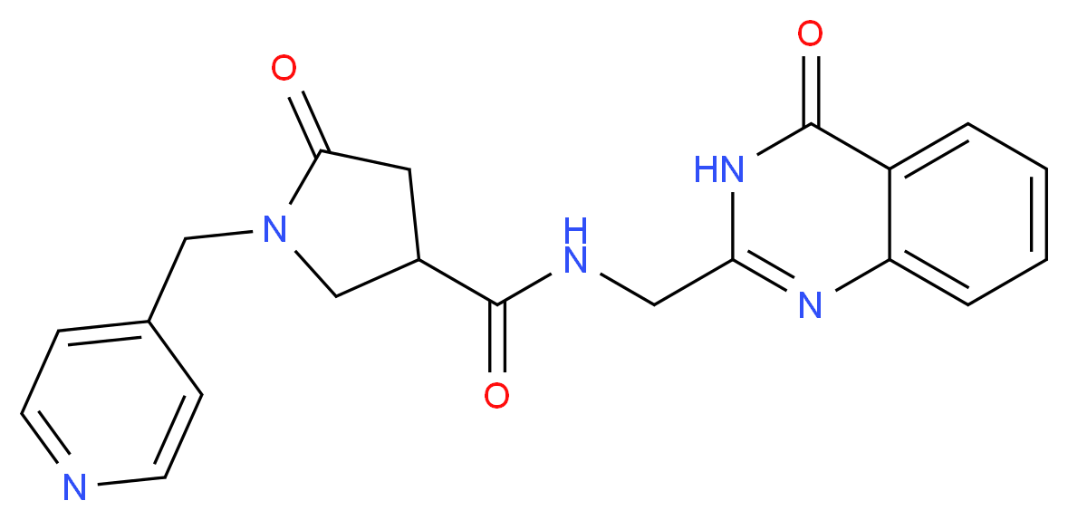 5-oxo-N-[(4-oxo-3,4-dihydro-2-quinazolinyl)methyl]-1-(4-pyridinylmethyl)-3-pyrrolidinecarboxamide_Molecular_structure_CAS_)