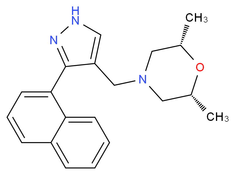 (2R*,6S*)-2,6-dimethyl-4-{[3-(1-naphthyl)-1H-pyrazol-4-yl]methyl}morpholine_Molecular_structure_CAS_)