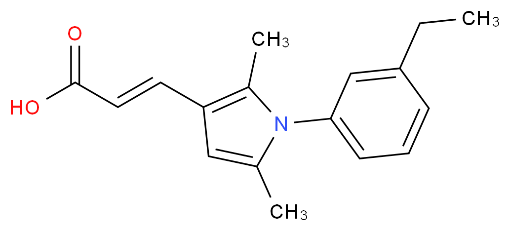 (2E)-3-[1-(3-ethylphenyl)-2,5-dimethyl-1H-pyrrol-3-yl]acrylic acid_Molecular_structure_CAS_)