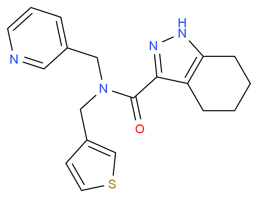 N-(pyridin-3-ylmethyl)-N-(3-thienylmethyl)-4,5,6,7-tetrahydro-1H-indazole-3-carboxamide_Molecular_structure_CAS_)