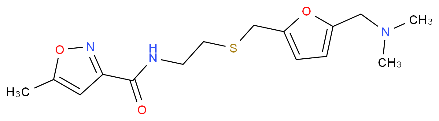 N-{2-[({5-[(dimethylamino)methyl]-2-furyl}methyl)thio]ethyl}-5-methylisoxazole-3-carboxamide_Molecular_structure_CAS_)