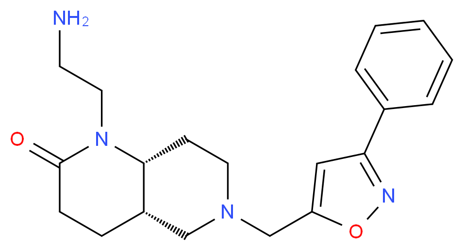 (4aS*,8aR*)-1-(2-aminoethyl)-6-[(3-phenylisoxazol-5-yl)methyl]octahydro-1,6-naphthyridin-2(1H)-one_Molecular_structure_CAS_)