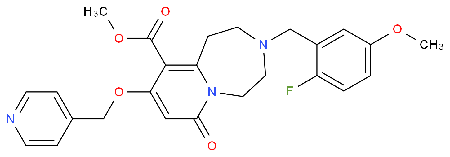methyl 3-(2-fluoro-5-methoxybenzyl)-7-oxo-9-(4-pyridinylmethoxy)-1,2,3,4,5,7-hexahydropyrido[1,2-d][1,4]diazepine-10-carboxylate_Molecular_structure_CAS_)
