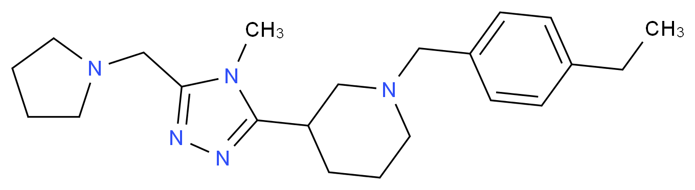 1-(4-ethylbenzyl)-3-[4-methyl-5-(pyrrolidin-1-ylmethyl)-4H-1,2,4-triazol-3-yl]piperidine_Molecular_structure_CAS_)