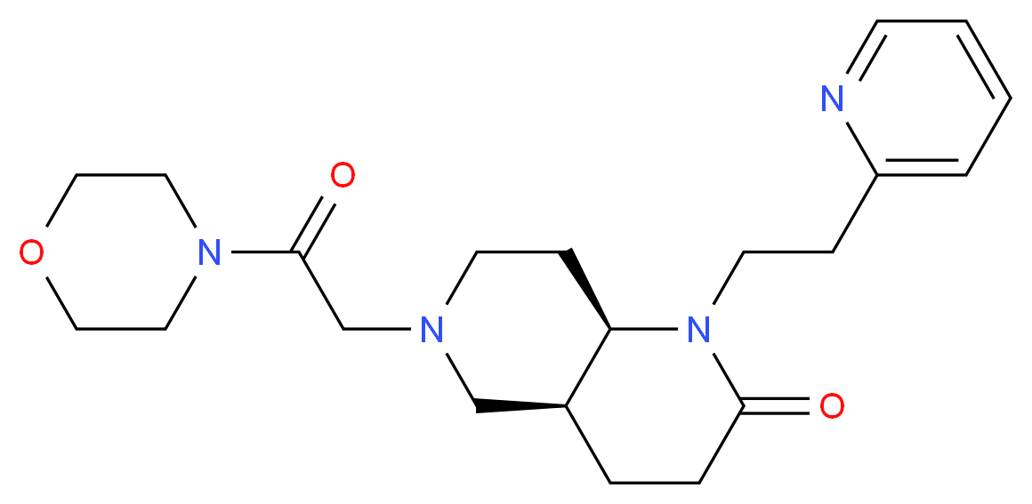 (4aS*,8aR*)-6-(2-morpholin-4-yl-2-oxoethyl)-1-(2-pyridin-2-ylethyl)octahydro-1,6-naphthyridin-2(1H)-one_Molecular_structure_CAS_)