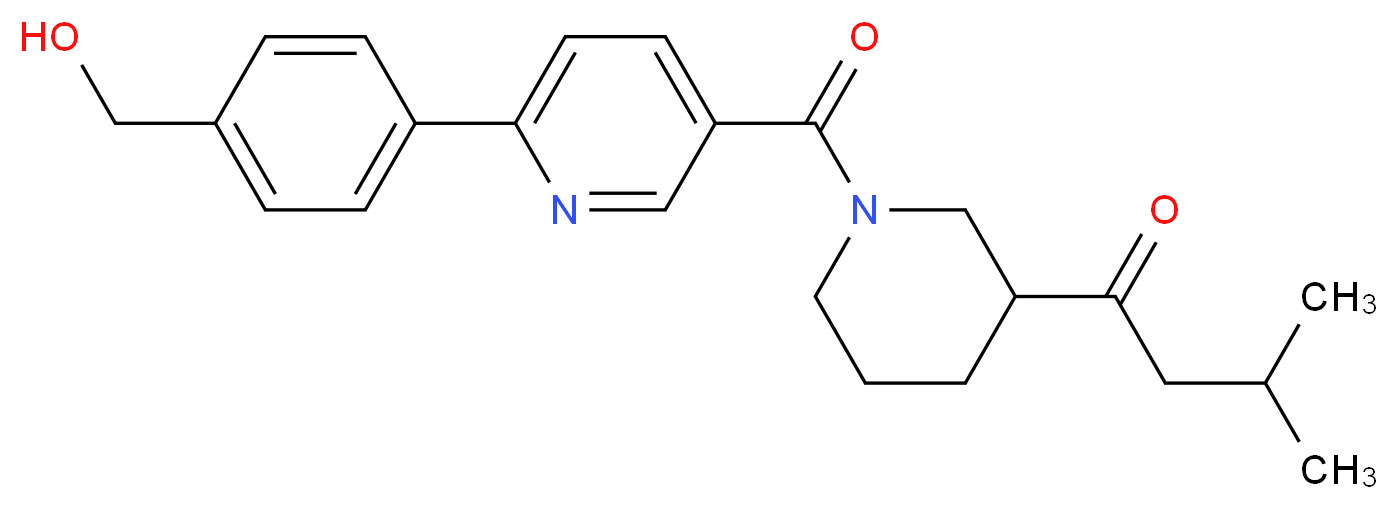1-[1-({6-[4-(hydroxymethyl)phenyl]pyridin-3-yl}carbonyl)piperidin-3-yl]-3-methylbutan-1-one_Molecular_structure_CAS_)