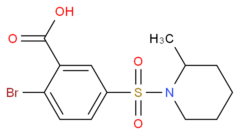 2-bromo-5-[(2-methylpiperidin-1-yl)sulfonyl]benzoic acid_Molecular_structure_CAS_)