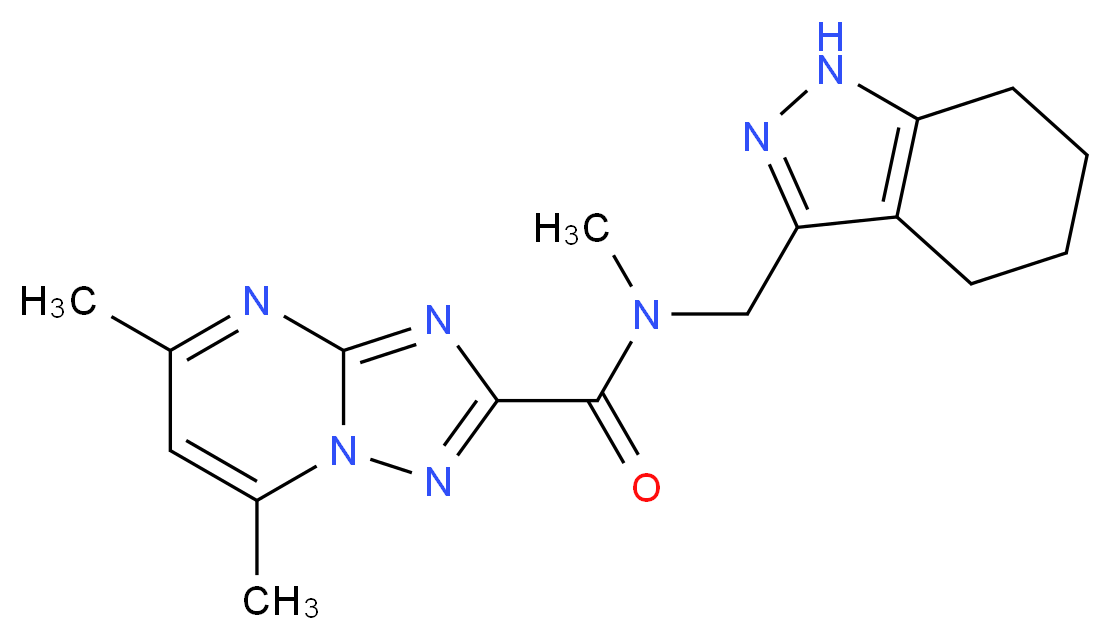 N,5,7-trimethyl-N-(4,5,6,7-tetrahydro-1H-indazol-3-ylmethyl)[1,2,4]triazolo[1,5-a]pyrimidine-2-carboxamide_Molecular_structure_CAS_)