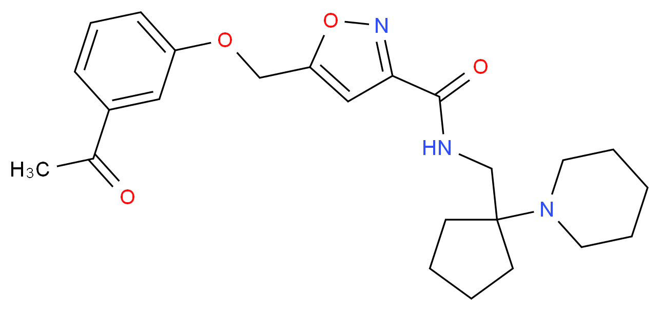 5-[(3-acetylphenoxy)methyl]-N-{[1-(1-piperidinyl)cyclopentyl]methyl}-3-isoxazolecarboxamide_Molecular_structure_CAS_)