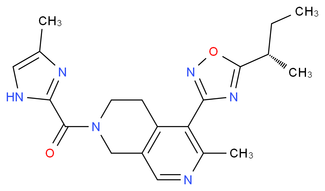 6-methyl-2-[(4-methyl-1H-imidazol-2-yl)carbonyl]-5-{5-[(1S)-1-methylpropyl]-1,2,4-oxadiazol-3-yl}-1,2,3,4-tetrahydro-2,7-naphthyridine_Molecular_structure_CAS_)
