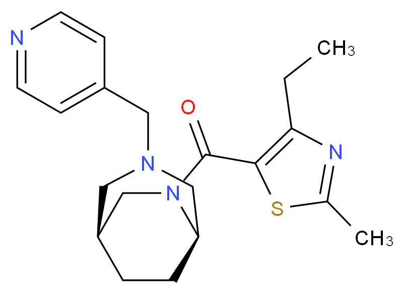 (1S*,5R*)-6-[(4-ethyl-2-methyl-1,3-thiazol-5-yl)carbonyl]-3-(4-pyridinylmethyl)-3,6-diazabicyclo[3.2.2]nonane_Molecular_structure_CAS_)