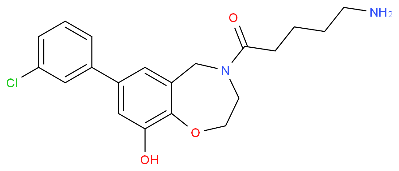4-(5-aminopentanoyl)-7-(3-chlorophenyl)-2,3,4,5-tetrahydro-1,4-benzoxazepin-9-ol_Molecular_structure_CAS_)