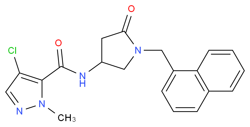 4-chloro-1-methyl-N-[1-(1-naphthylmethyl)-5-oxopyrrolidin-3-yl]-1H-pyrazole-5-carboxamide_Molecular_structure_CAS_)