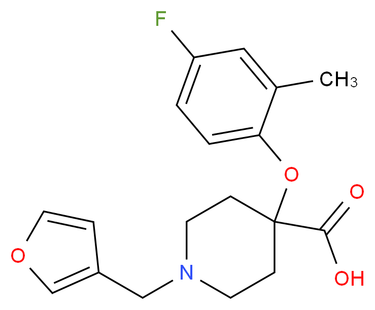 4-(4-fluoro-2-methylphenoxy)-1-(3-furylmethyl)piperidine-4-carboxylic acid_Molecular_structure_CAS_)
