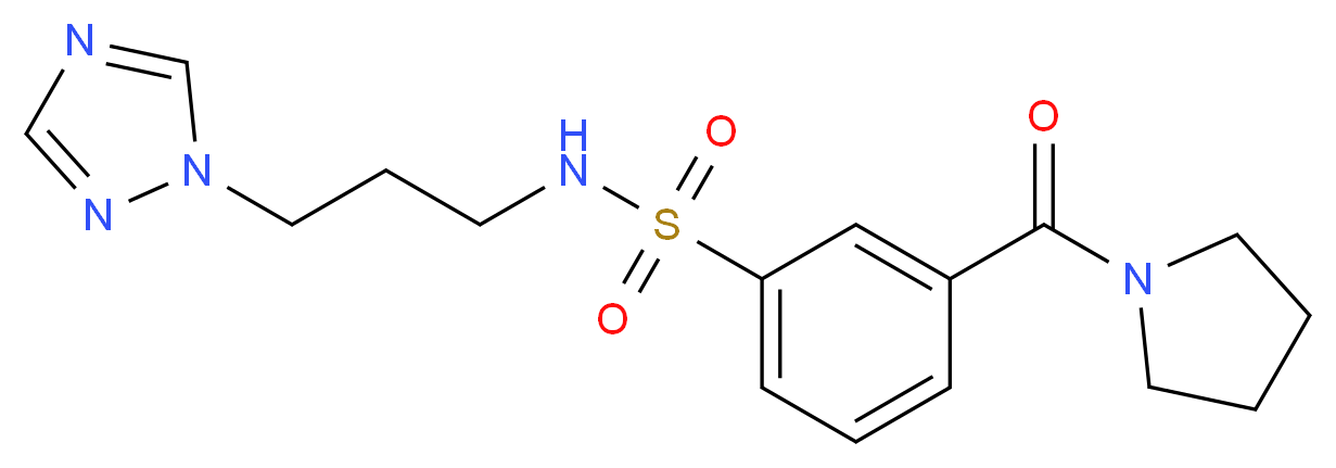 3-(pyrrolidin-1-ylcarbonyl)-N-[3-(1H-1,2,4-triazol-1-yl)propyl]benzenesulfonamide_Molecular_structure_CAS_)