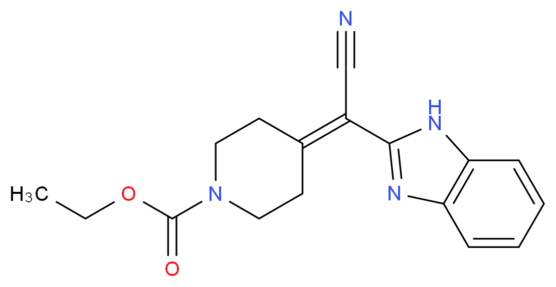 ethyl 4-[1H-1,3-benzodiazol-2-yl(cyano)methylidene]piperidine-1-carboxylate_Molecular_structure_CAS_)